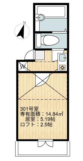 クミハウス亀有(1K/3階)の間取り写真