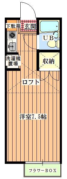 アルペジオN(1K/1階)の間取り写真