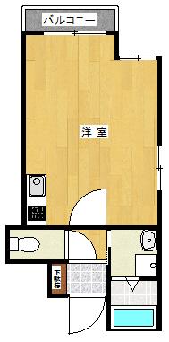 プラスビル(ワンルーム/3階)の間取り写真