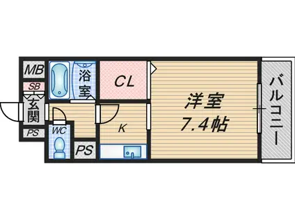 フローライト蛍池(1K/6階)の間取り写真