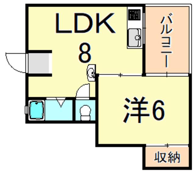 中山マンション(1LDK/2階)の間取り写真