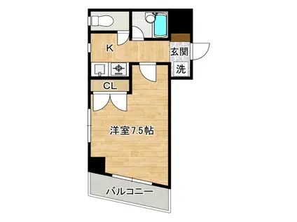 エンジョイスペースパートII(1K/3階)の間取り写真