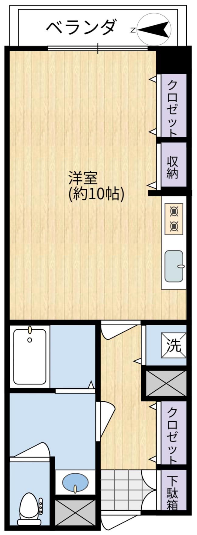 アンパティオ(ワンルーム/2階)の間取り写真