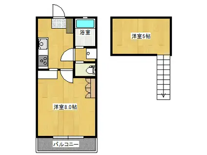 パルハイム2001-A(1K/2階)の間取り写真