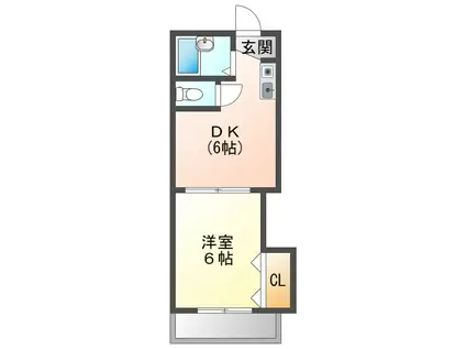 ヴィーブルアサダ(1DK/4階)の間取り写真