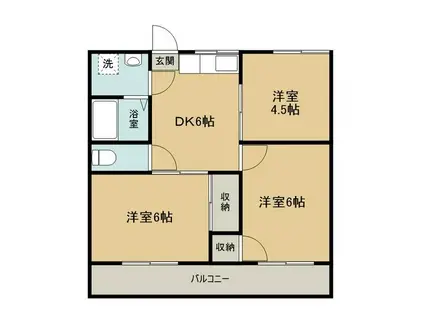 グリーンヒル高橋(3DK/2階)の間取り写真