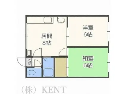 コーポDAN発寒(2LDK/3階)の間取り写真