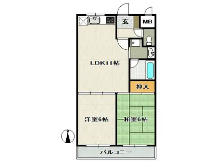 SOIE宝塚(2LDK/3階)の間取り写真