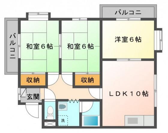 メゾン沖栄(3LDK/2階)の間取り写真