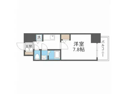 メインステージ大阪ノースGATEI(1K/13階)の間取り写真