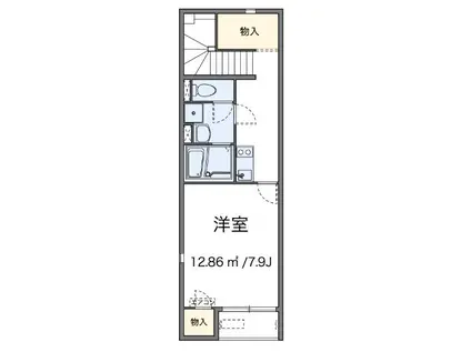 YOSHIE(1K/2階)の間取り写真