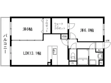 グランストーク奥浜名湖(2LDK/1階)の間取り写真