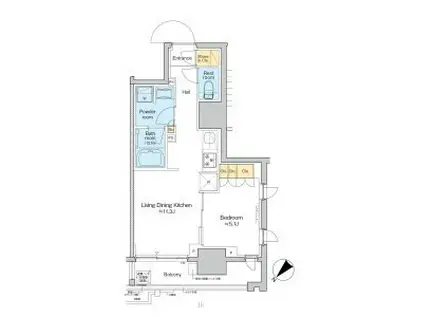 PROUD FLAT日本橋馬喰町(1LDK/8階)の間取り写真