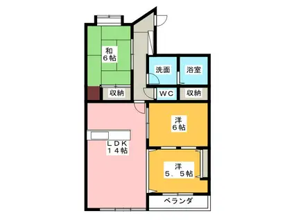メゾン ドゥ ヴェール(3LDK/2階)の間取り写真