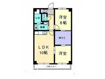 ブライトンコート中万々(2LDK/7階)の間取り写真