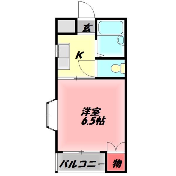 ハイツオークス(1K/4階)の間取り写真