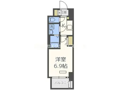 ララプレイス大阪福島ミラ(1K/5階)の間取り写真