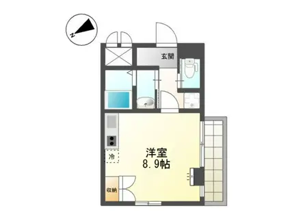 カーサカリノ(ワンルーム/1階)の間取り写真