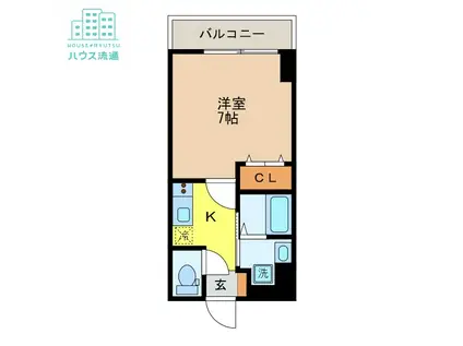 ディノ馬町(1K/2階)の間取り写真