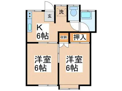 高寺アパート(2K/1階)の間取り写真