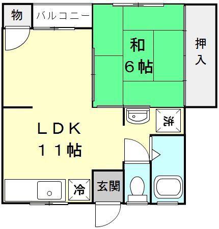 プレゼンス紀伊II(1LDK/1階)の間取り写真