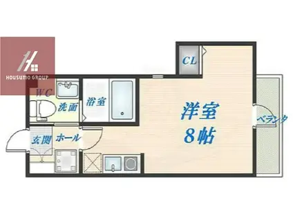 ピュアファーストナガセ(ワンルーム/2階)の間取り写真