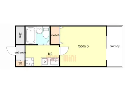 エルデンハイム(1K/4階)の間取り写真