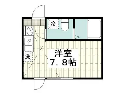 アザーレ・パッシオ横浜B(1K/2階)の間取り写真