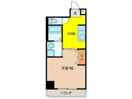 シャトーみずほ(1K/2階)の間取り写真