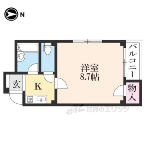 ヴェルメゾン山階(1K/4階)の間取り写真