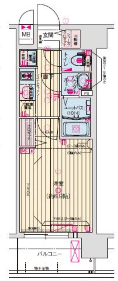 プレサンス大阪都島エレナード(1K/7階)の間取り写真