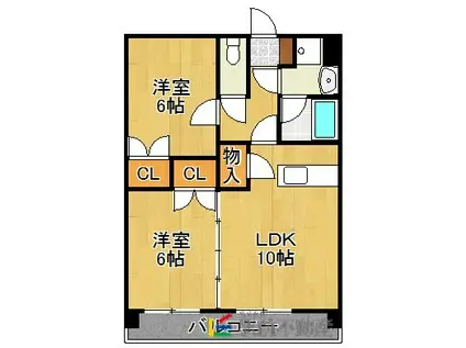 コア・フォレスタ(2LDK/1階)の間取り写真