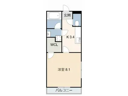 ウィステリア青山(1K/1階)の間取り写真