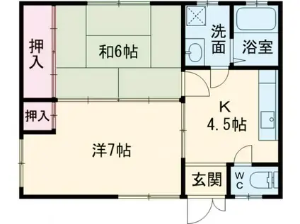 コーポサンステート2号棟(2K/2階)の間取り写真