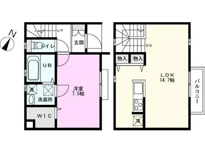 GRATIAN CLAIR(1LDK/1階)の間取り写真