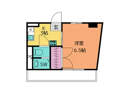 シャルマンYM(1K/1階)の間取り写真