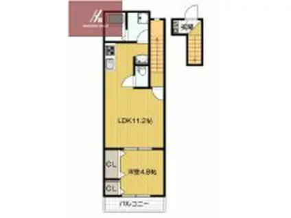 エルアンバル(1LDK/2階)の間取り写真