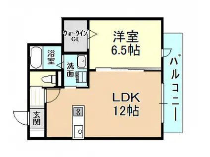 メゾン メルヴェイユ(1LDK/2階)の間取り写真