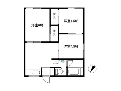 中海岸ハイツ(3DK/2階)の間取り写真