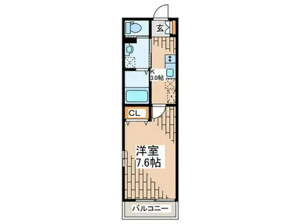 アーバンクレスト錦町(1K/2階)の間取り写真