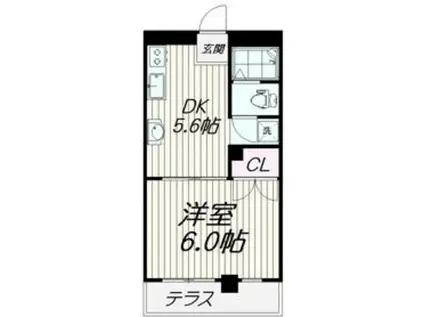 スタジオK(1DK/1階)の間取り写真