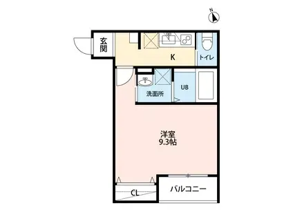 OUTRIGGER向山(1K/1階)の間取り写真