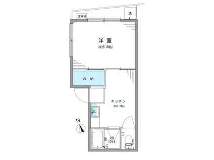 第1コーポ田中(1K/2階)の間取り写真