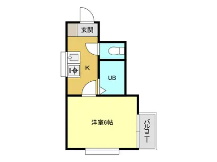 フラワーハイツ(ワンルーム/2階)の間取り写真