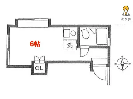 ピュアハウス千代崎(ワンルーム/1階)の間取り写真