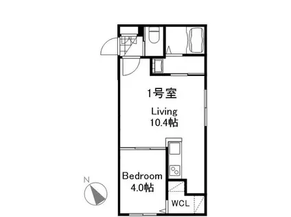 北39西5MS(1LDK/2階)の間取り写真