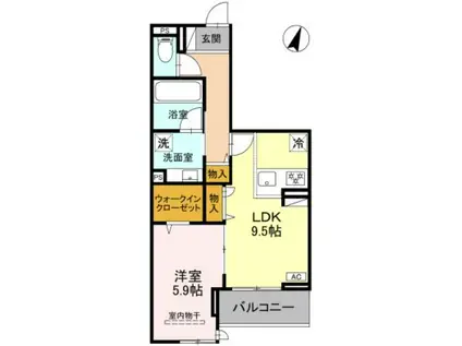 コアひばりヶ丘(1LDK/3階)の間取り写真