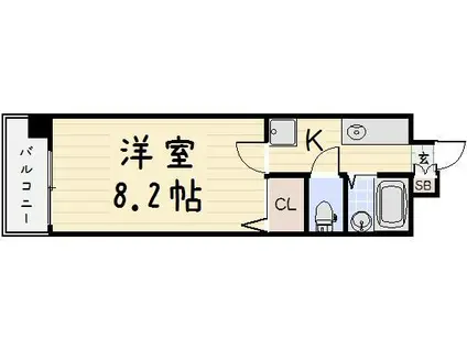 ウィングス片野I(1K/3階)の間取り写真