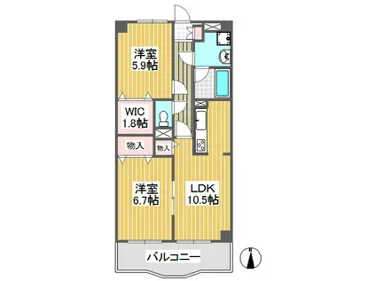 インペリアル芝久保(2SLDK/1階)の間取り写真