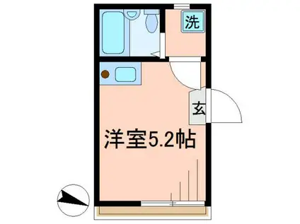 ブルーム北千住(ワンルーム/2階)の間取り写真